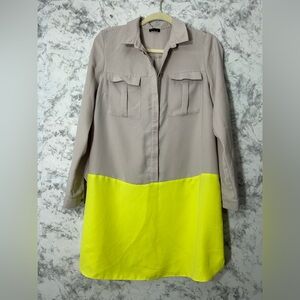 River Island Beige Shirt Dress with Black Logo Tag